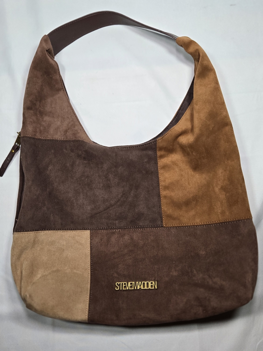 Steve Madden Vegan Suede Patchwork Hobo Handbag Boho Retro Festival Fall